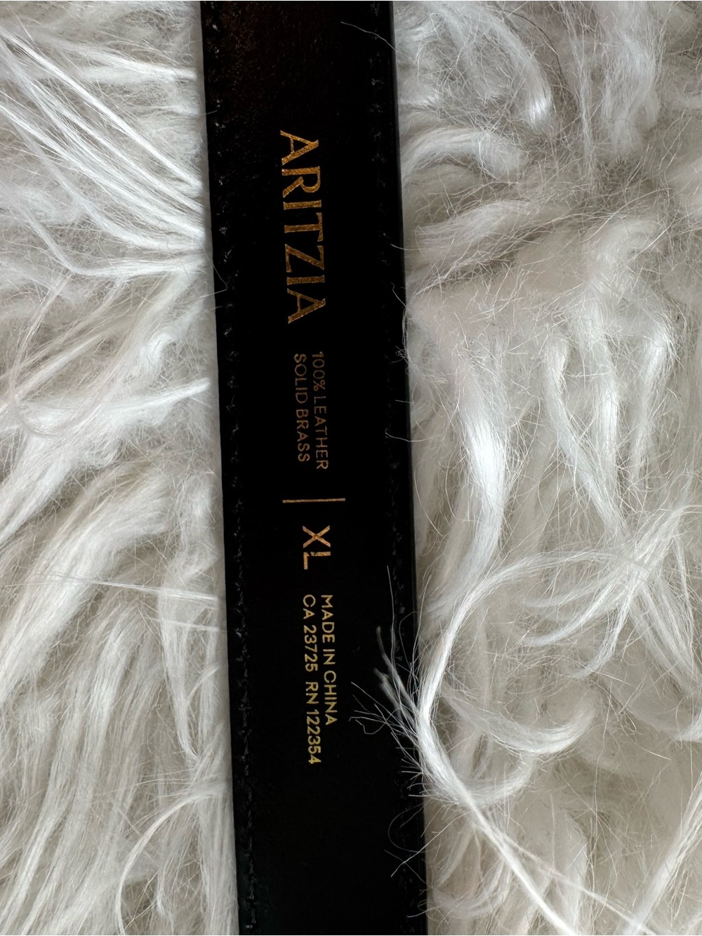 Aritzia Legendary Solid Black Leather Belt with Brass Buckle - Picture 2 of 6